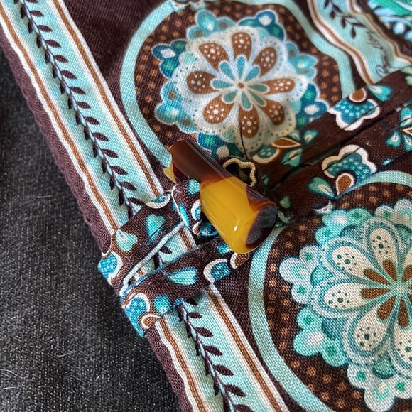 RARE VINTAGE Vera Bradley Large Toggle Tote Java Blue Retired Pattern - Picture 9 of 9